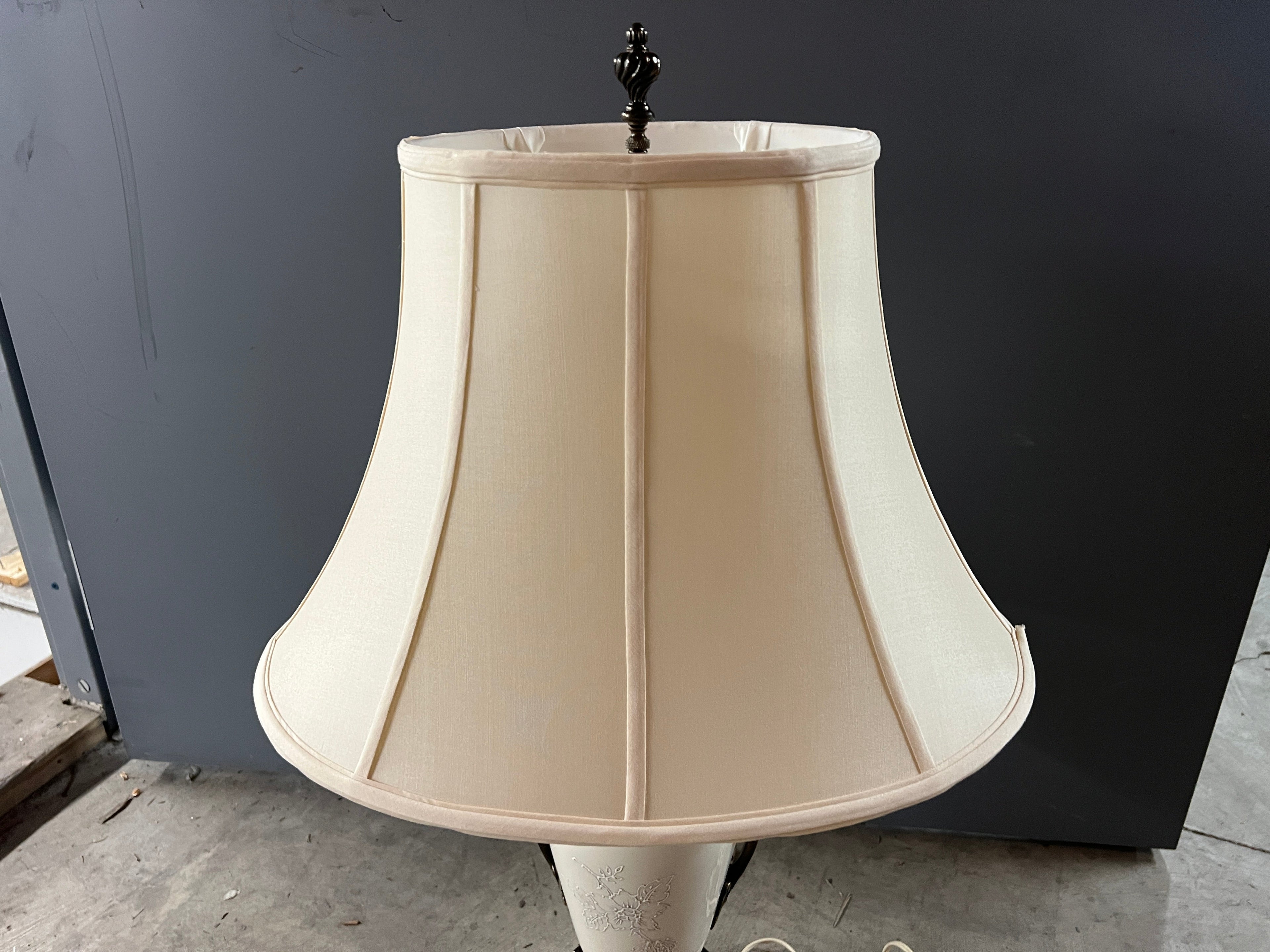 Vintage Ceramic & Bronze Lamp with Shade