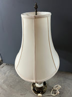 Vintage Ceramic & Bronze Lamp with Shade