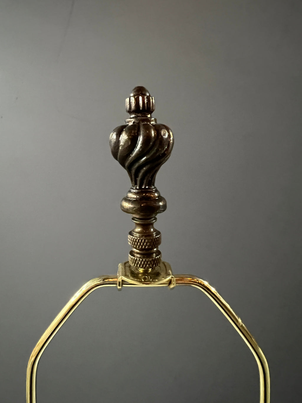 Vintage Ceramic & Bronze Lamp with Shade
