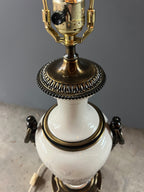 Vintage Ceramic & Bronze Lamp with Shade
