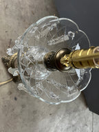 Vintage Lamp with Glass and Brass Base