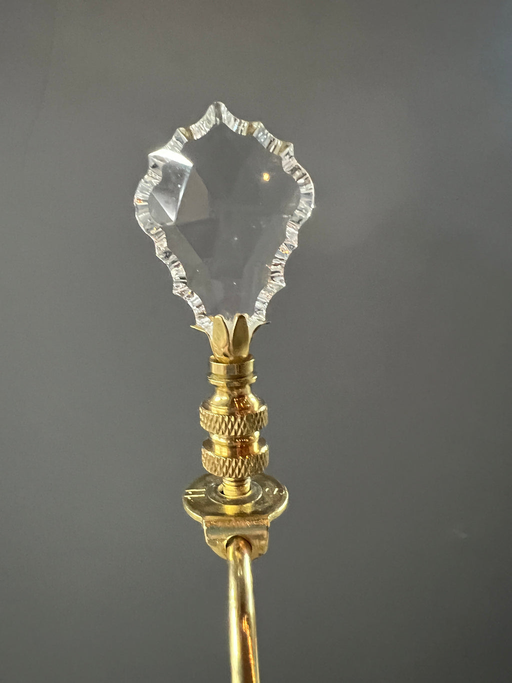 Vintage Lamp with Glass and Brass Base