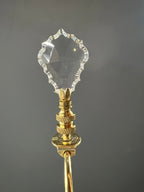 Vintage Lamp with Glass and Brass Base