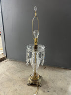 Vintage Lamp with Glass and Brass Base
