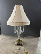 Vintage Lamp with Glass and Brass Base