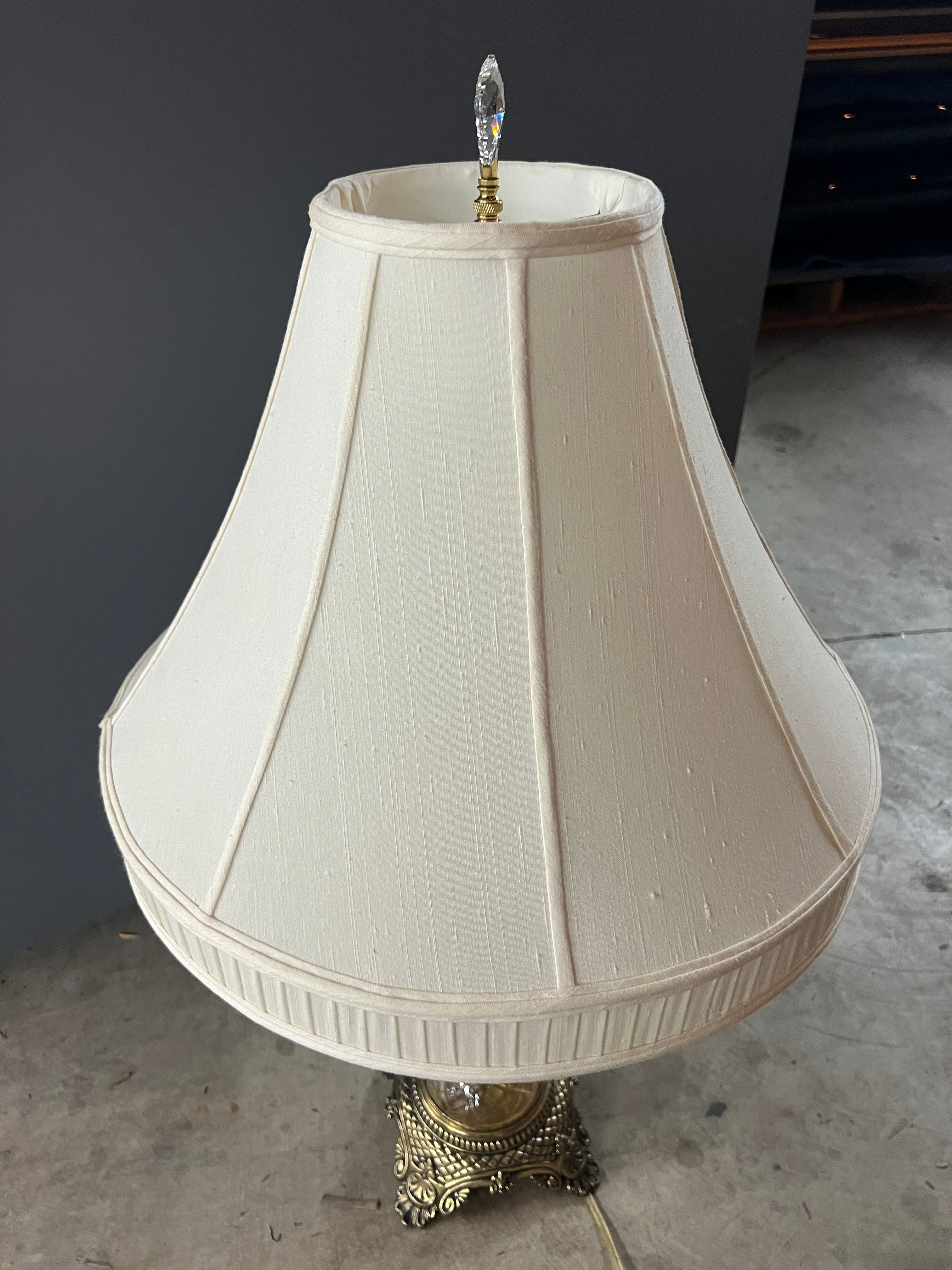 Vintage Lamp with Glass and Brass Base