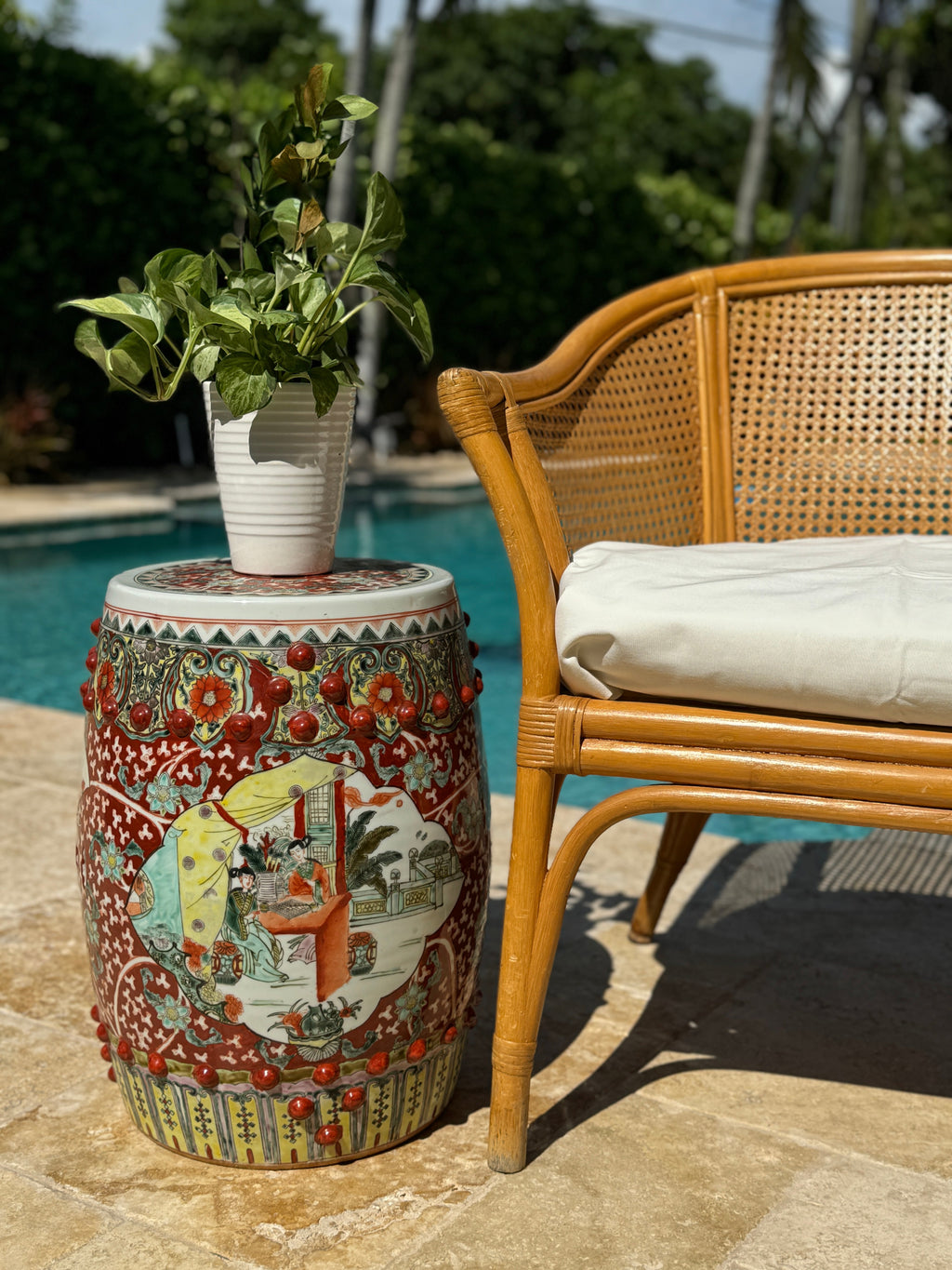 Vintage Chinese Ceramic Garden Stool