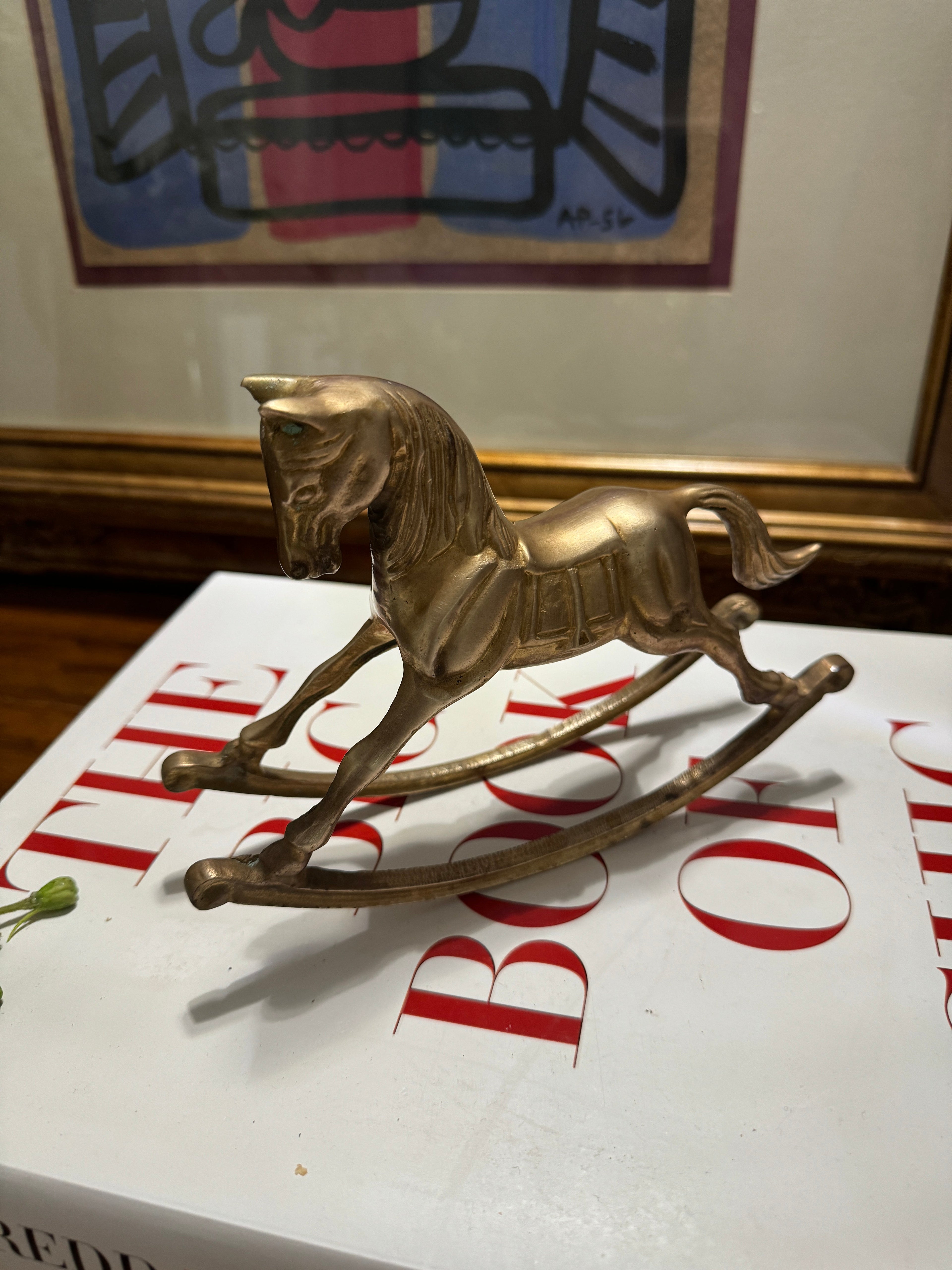 Vintage Brass Rocking Horse