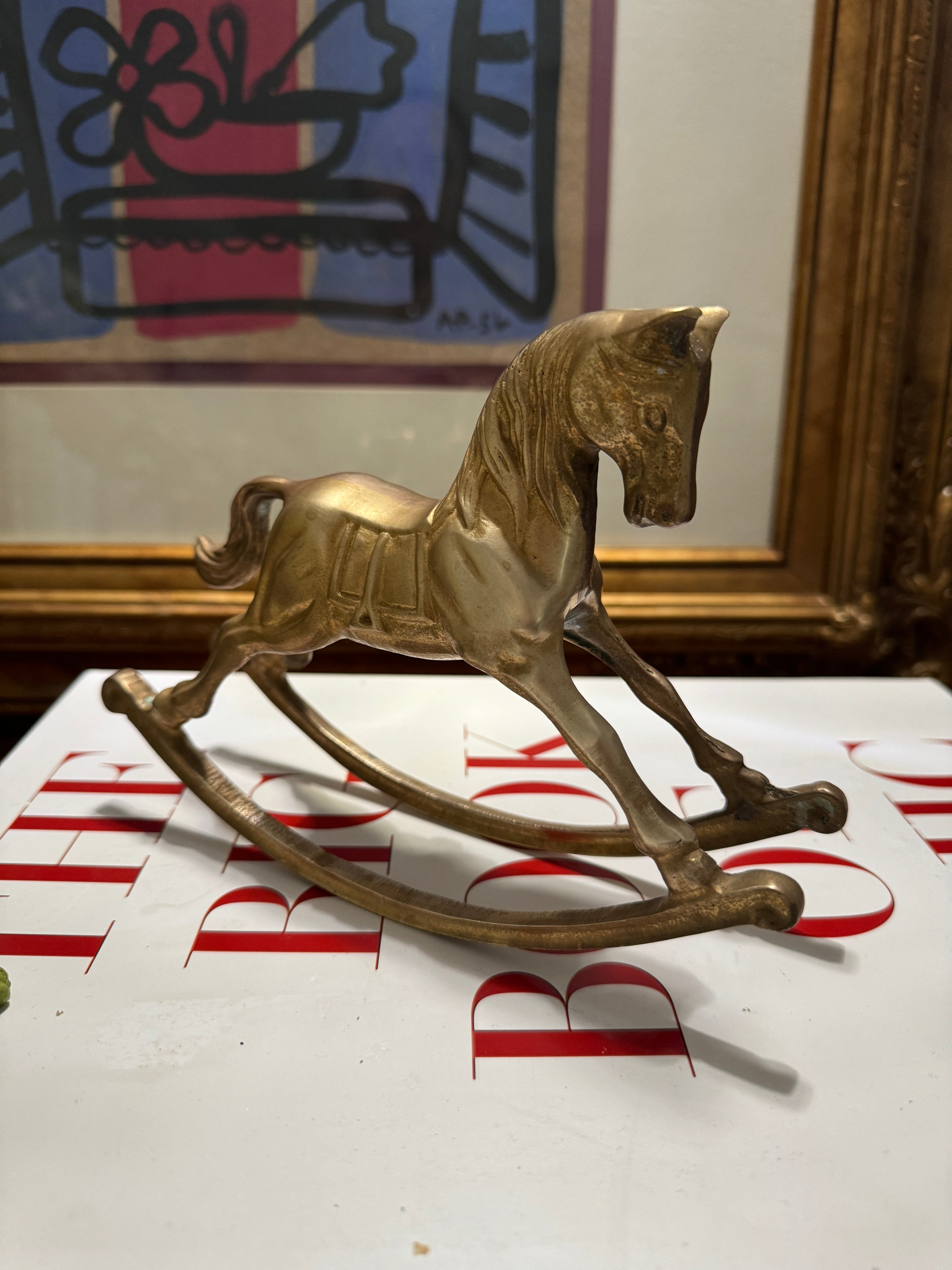 Vintage Brass Rocking Horse