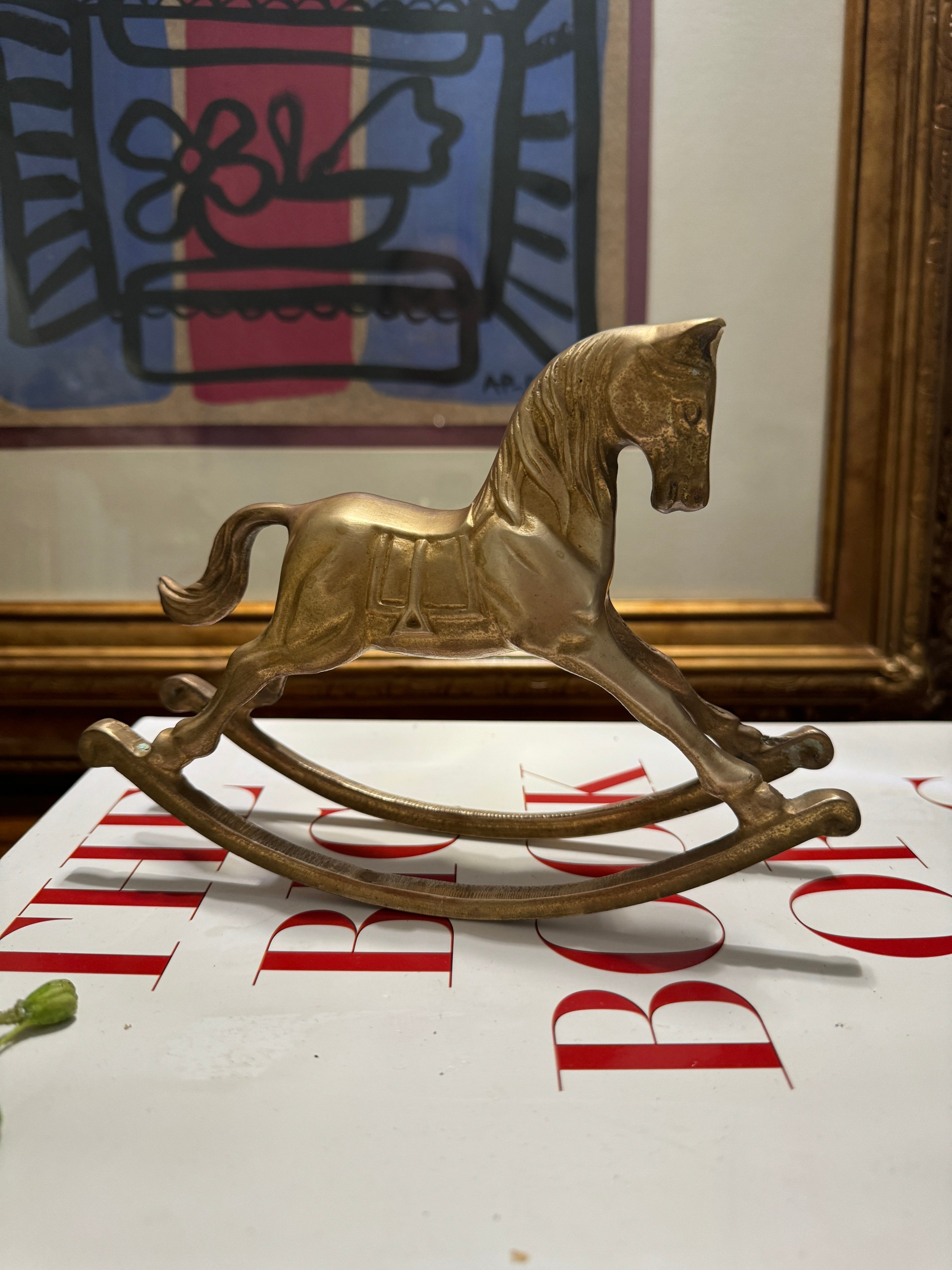 Vintage Brass Rocking Horse