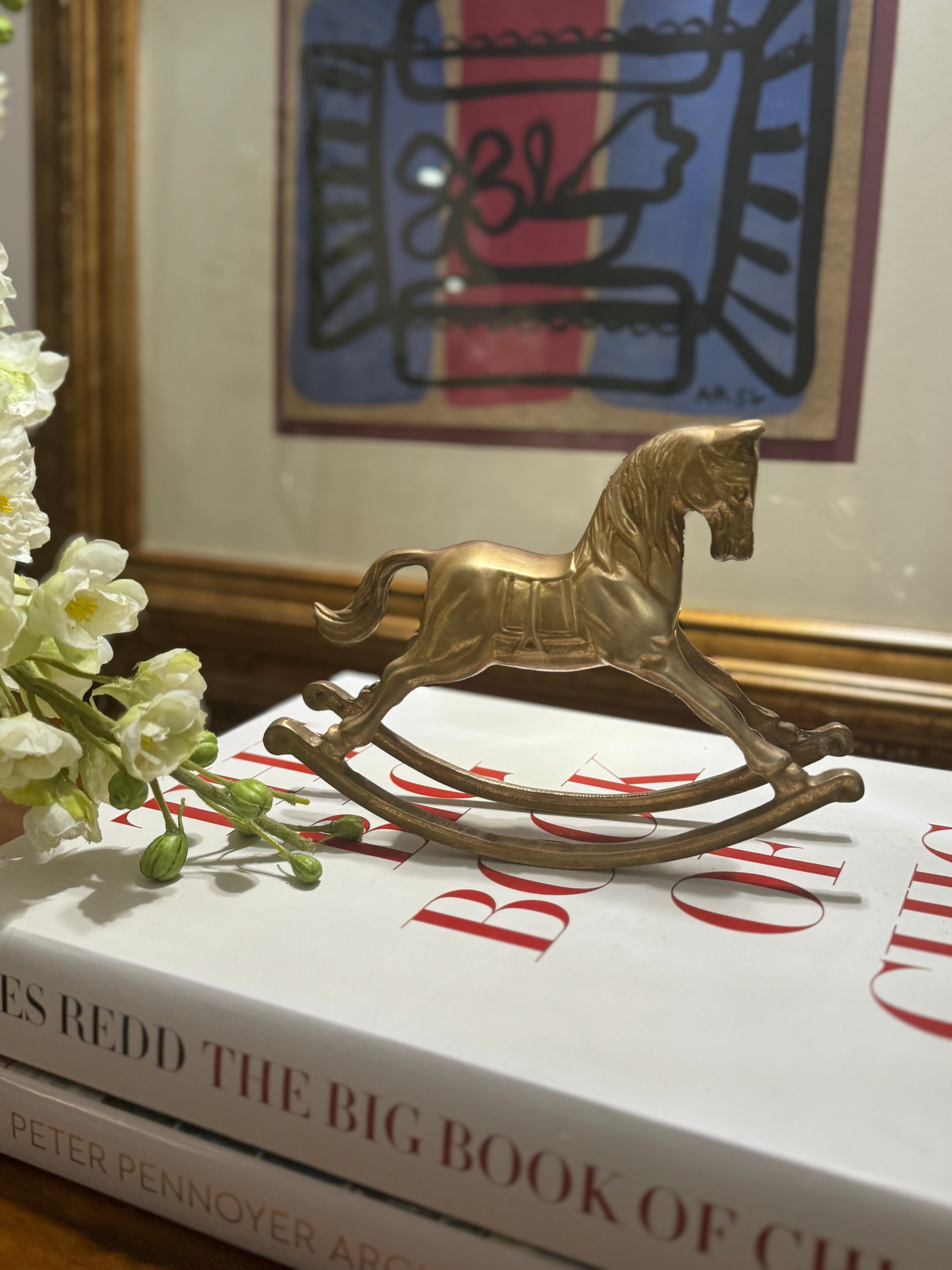 Vintage Brass Rocking Horse