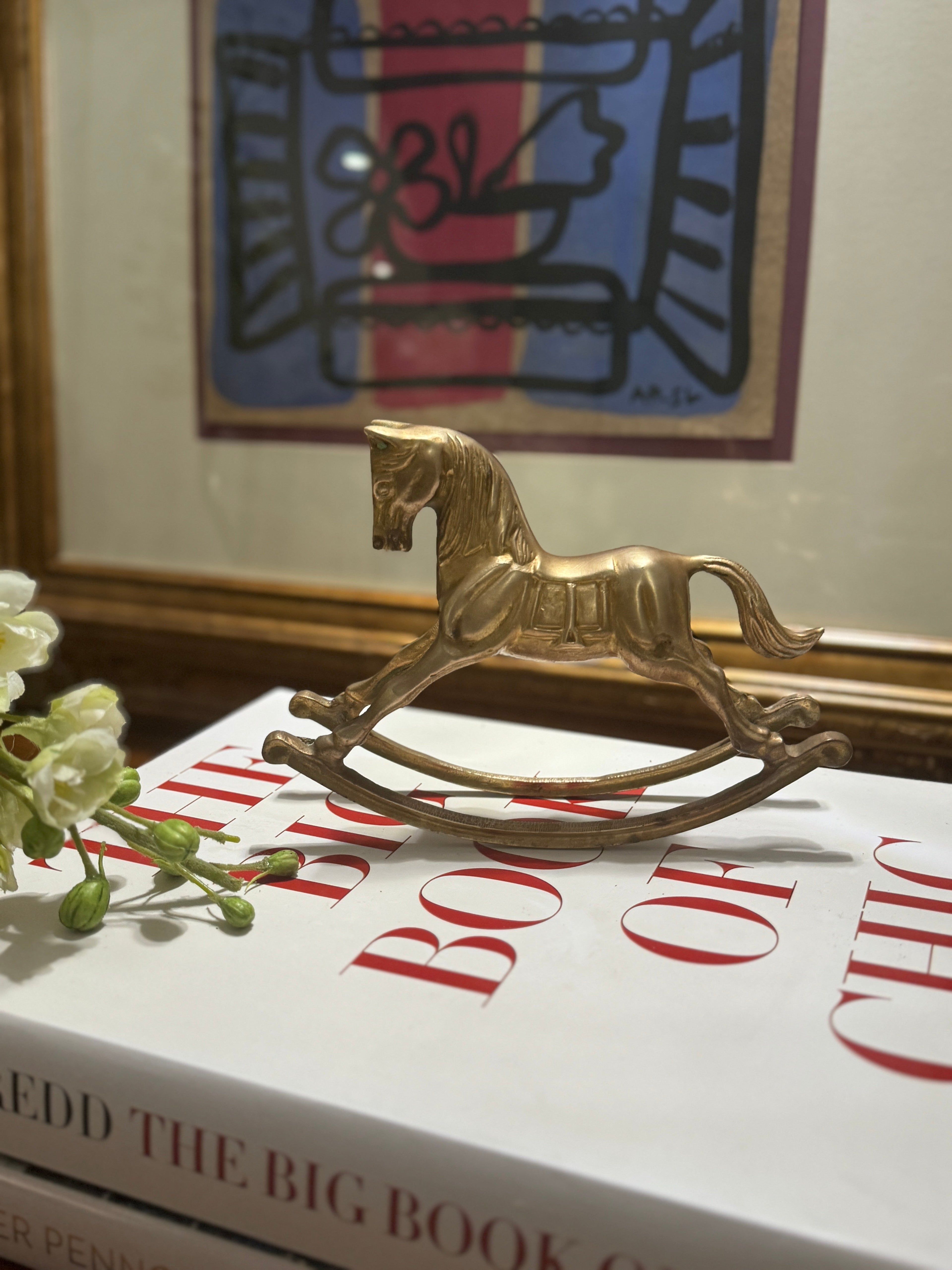 Vintage Brass Rocking Horse