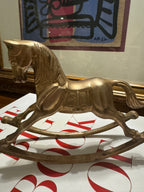Vintage Brass Rocking Horse