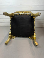 Vintage Hollywood Regency Cheetah Print Accent Chair with Gold Gilded Legs