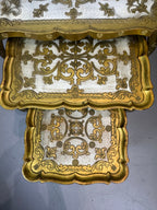 Vintage 1950s Florentine Gold Nesting Tables - Set of Three