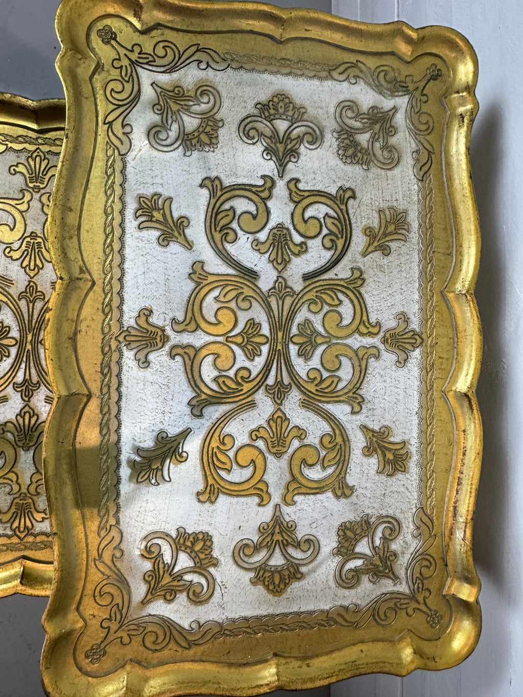 Vintage 1950s Florentine Gold Nesting Tables - Set of Three