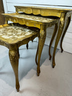 Vintage 1950s Florentine Gold Nesting Tables - Set of Three
