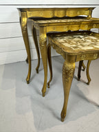 Vintage 1950s Florentine Gold Nesting Tables - Set of Three