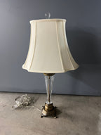 Antique Glass & Brass Table Lamp