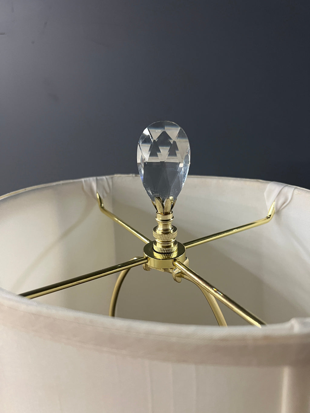 Antique Glass & Brass Table Lamp