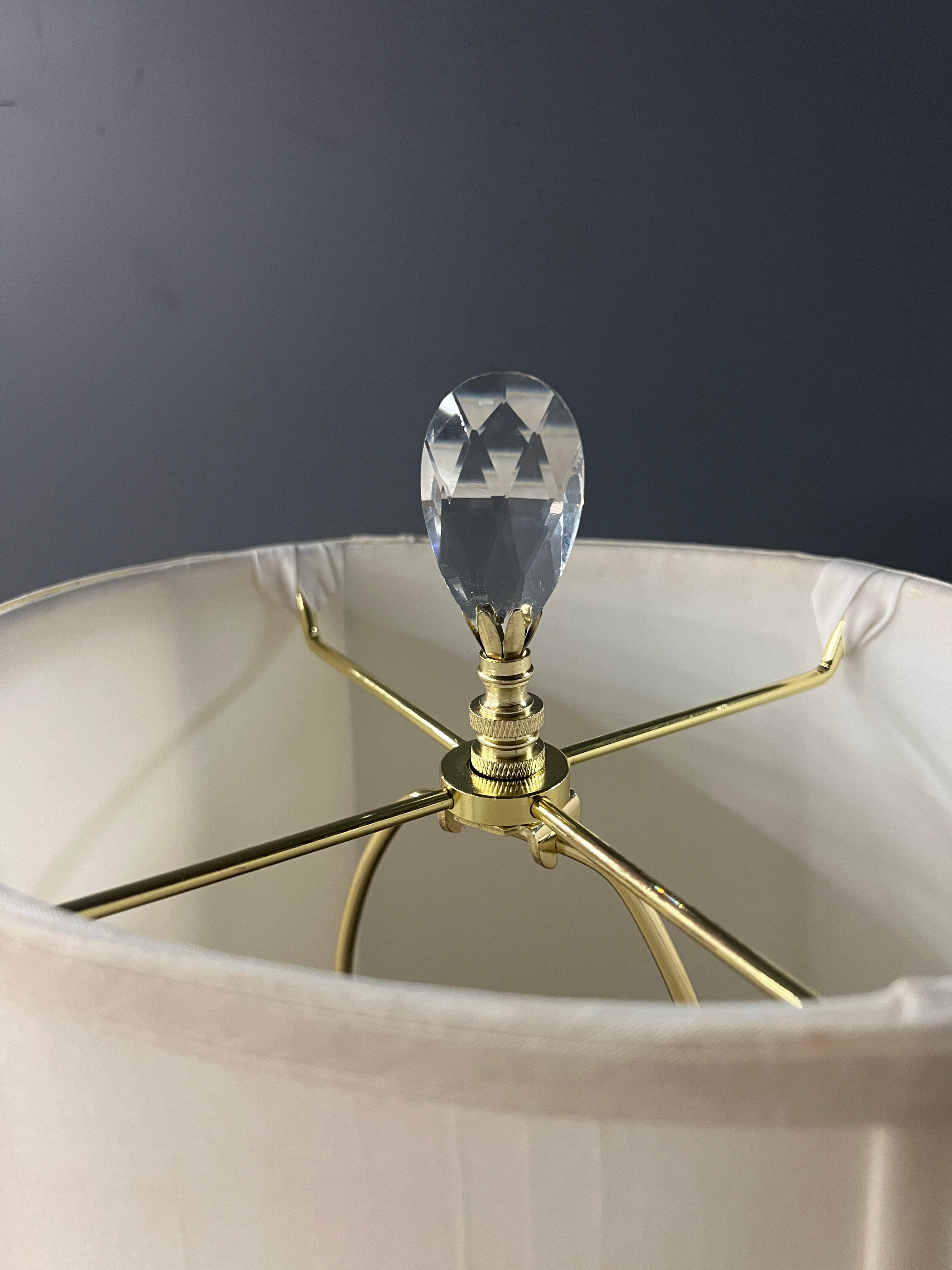 Antique Glass & Brass Table Lamp