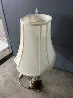 Antique Glass & Brass Table Lamp