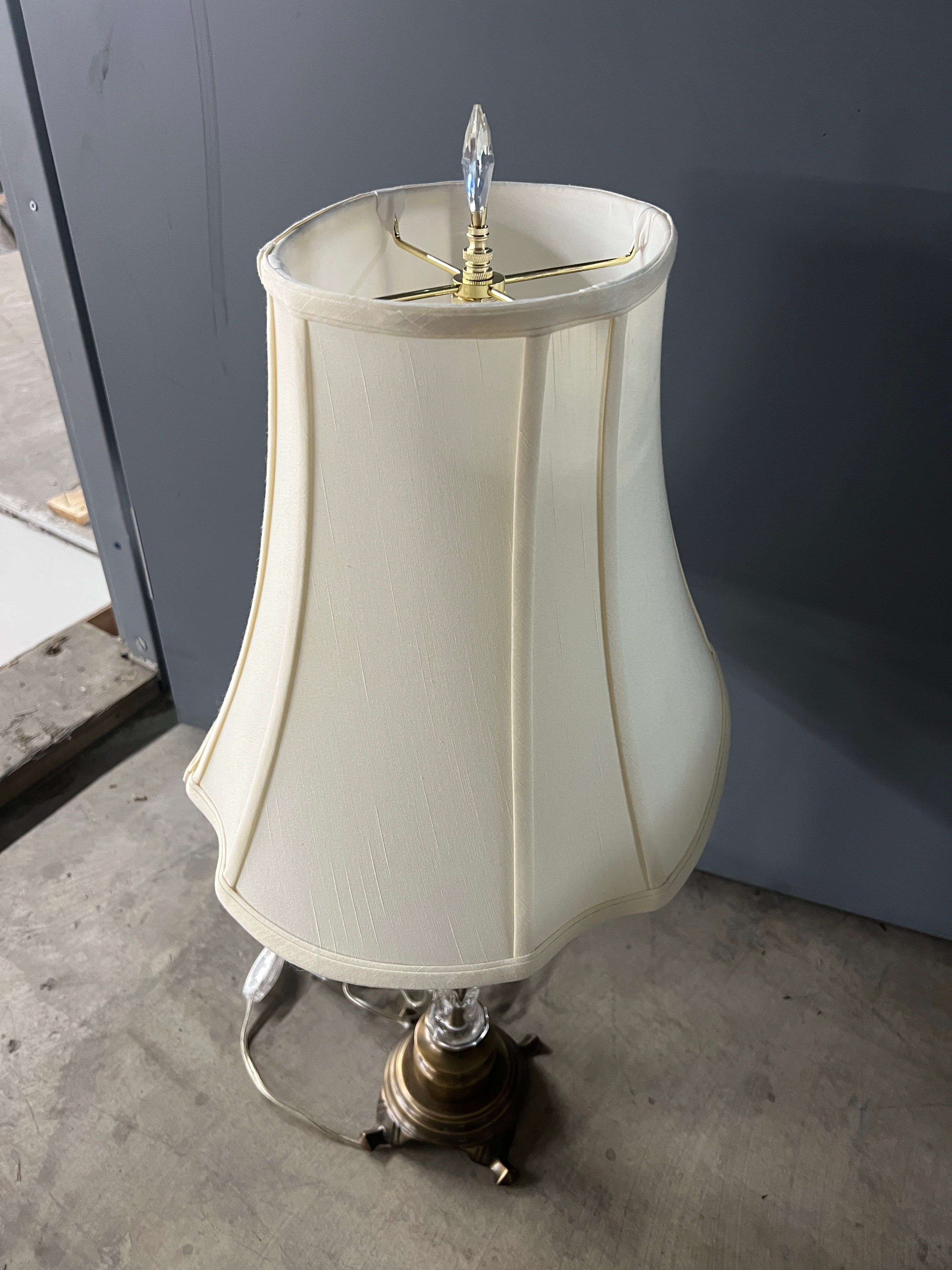 Antique Glass & Brass Table Lamp