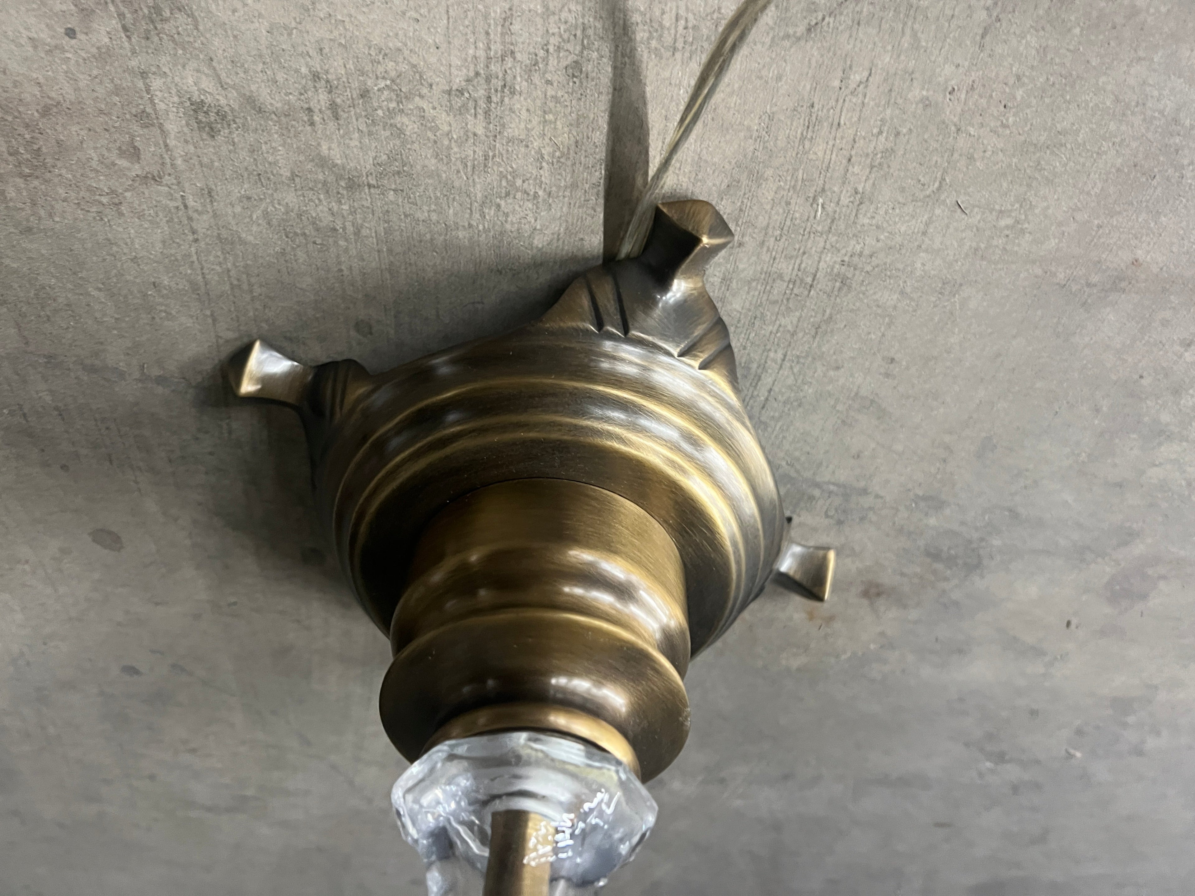 Antique Glass & Brass Table Lamp