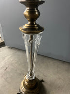 Antique Glass & Brass Table Lamp