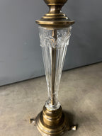 Antique Glass & Brass Table Lamp