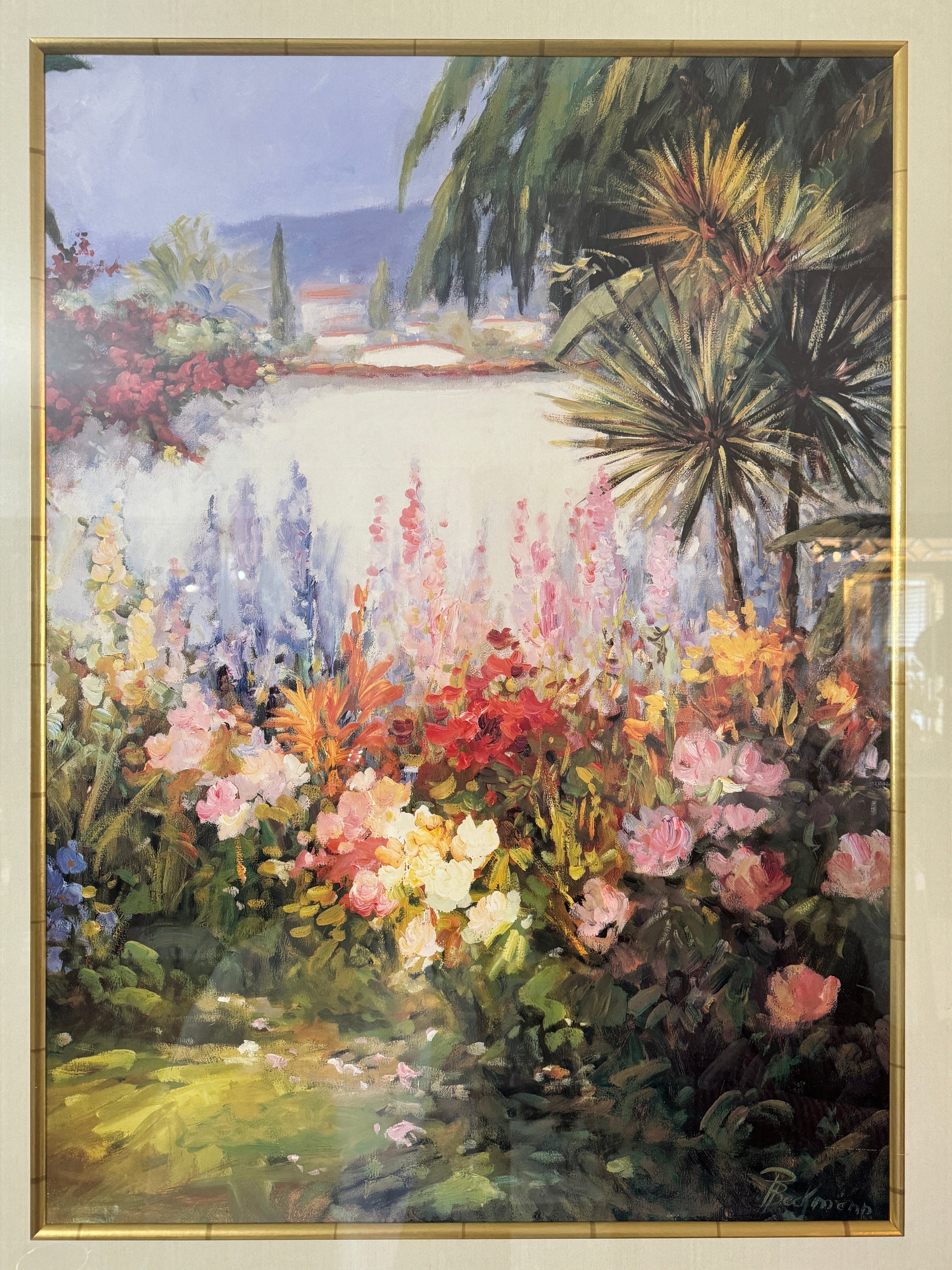 Mission Garden, Signed by Pete Beckmann, Acrylic on Canvas, Framed
