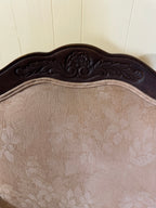 Antique Louis XV Style Carved Walnut Upholstered Accent Chair
