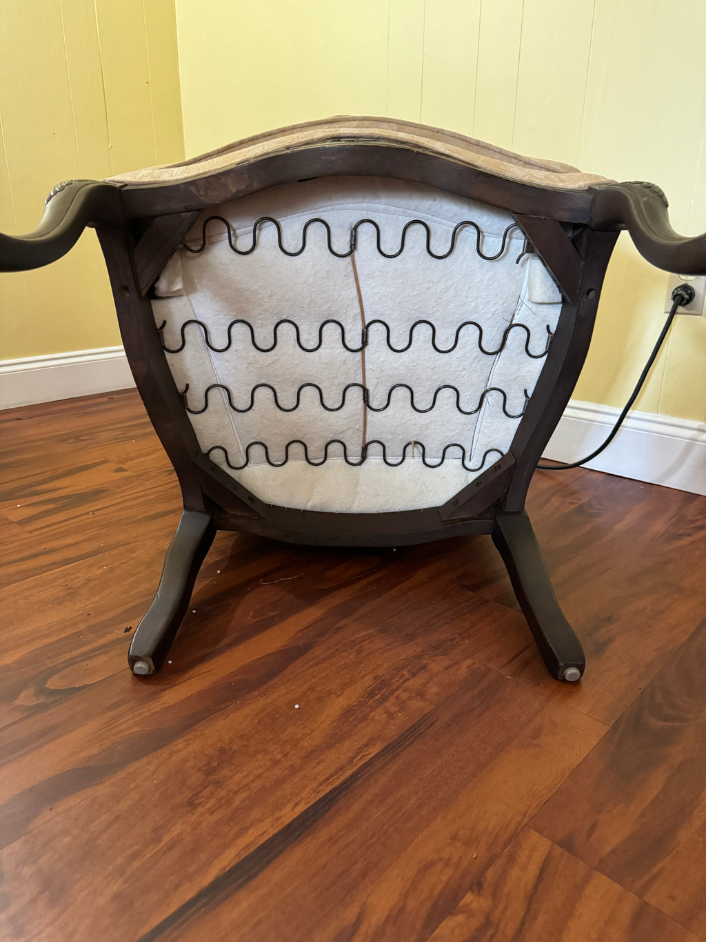Antique Louis XV Style Carved Walnut Upholstered Accent Chair