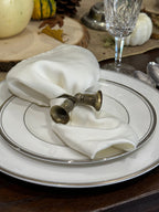 Vintage Pewter Tassel Napkin Rings - Set of 10