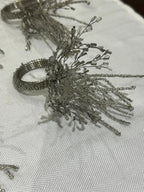 Silver Beaded Seaburst Napkin Rings - Set of 8