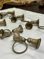 Vintage Pewter Tassel Napkin Rings - Set of 10