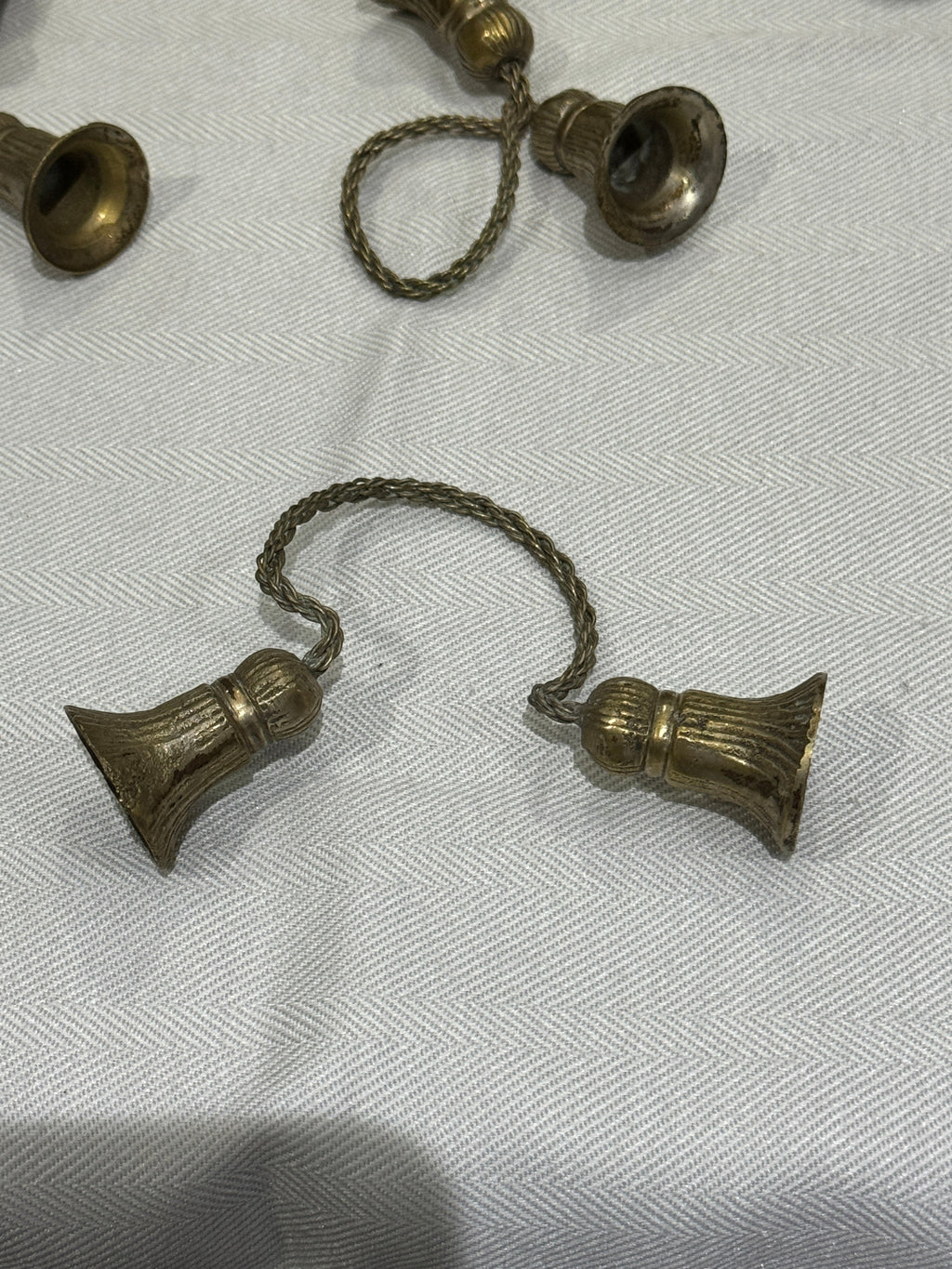 Vintage Pewter Tassel Napkin Rings - Set of 10