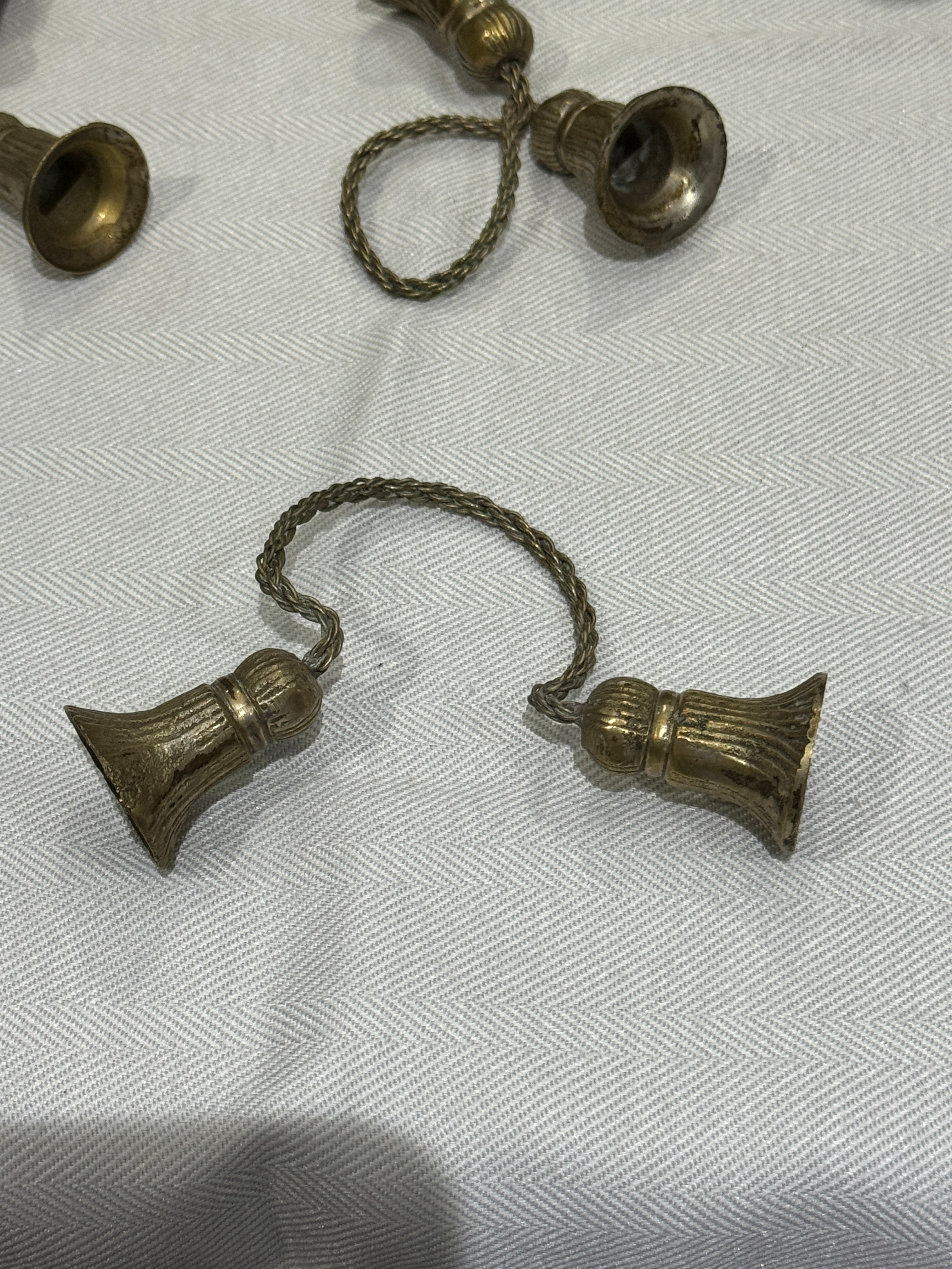 Vintage Pewter Tassel Napkin Rings - Set of 10