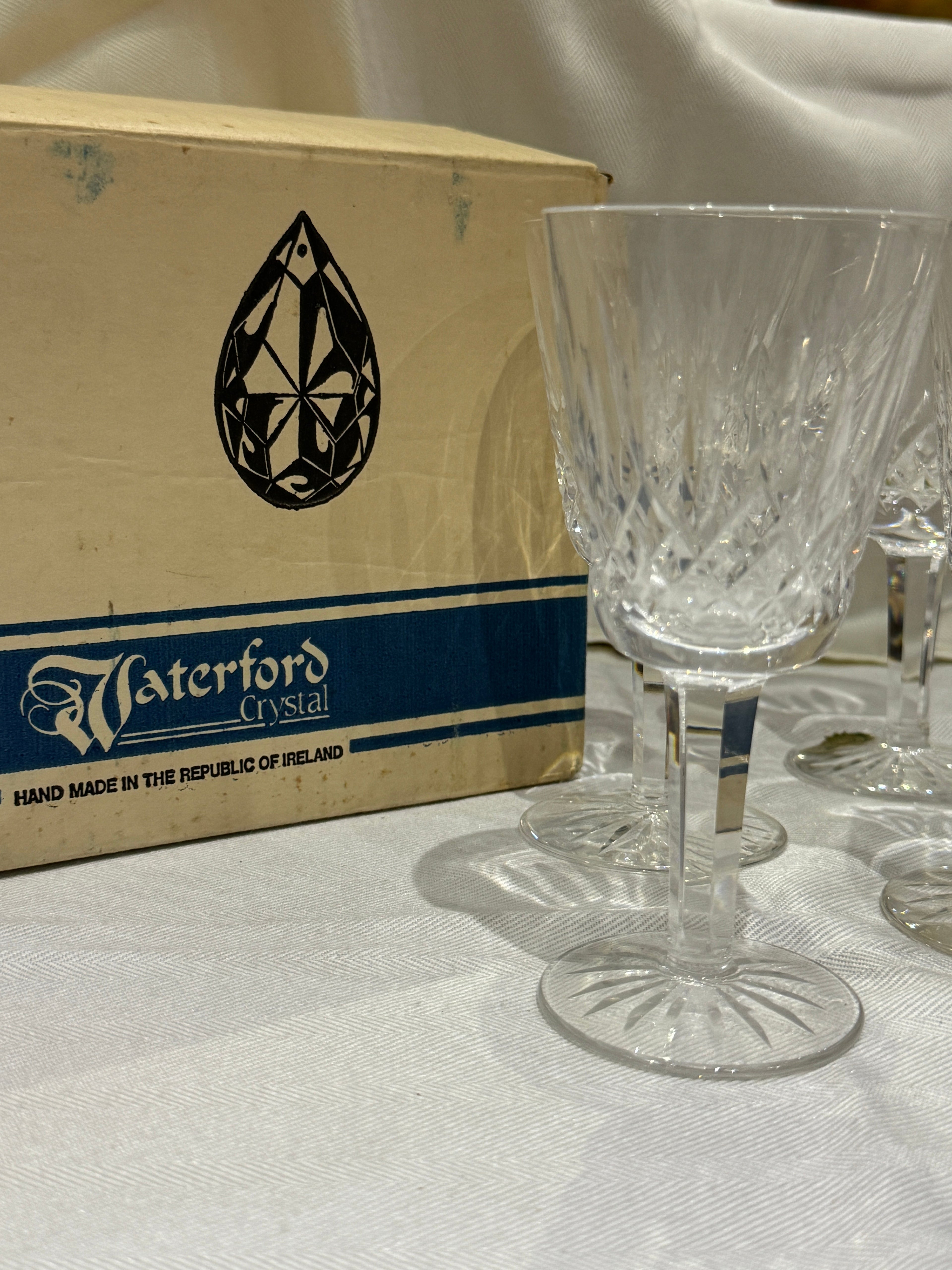 Vintage Waterford Crystal Claret Collection Wine Glasses - Set of 6