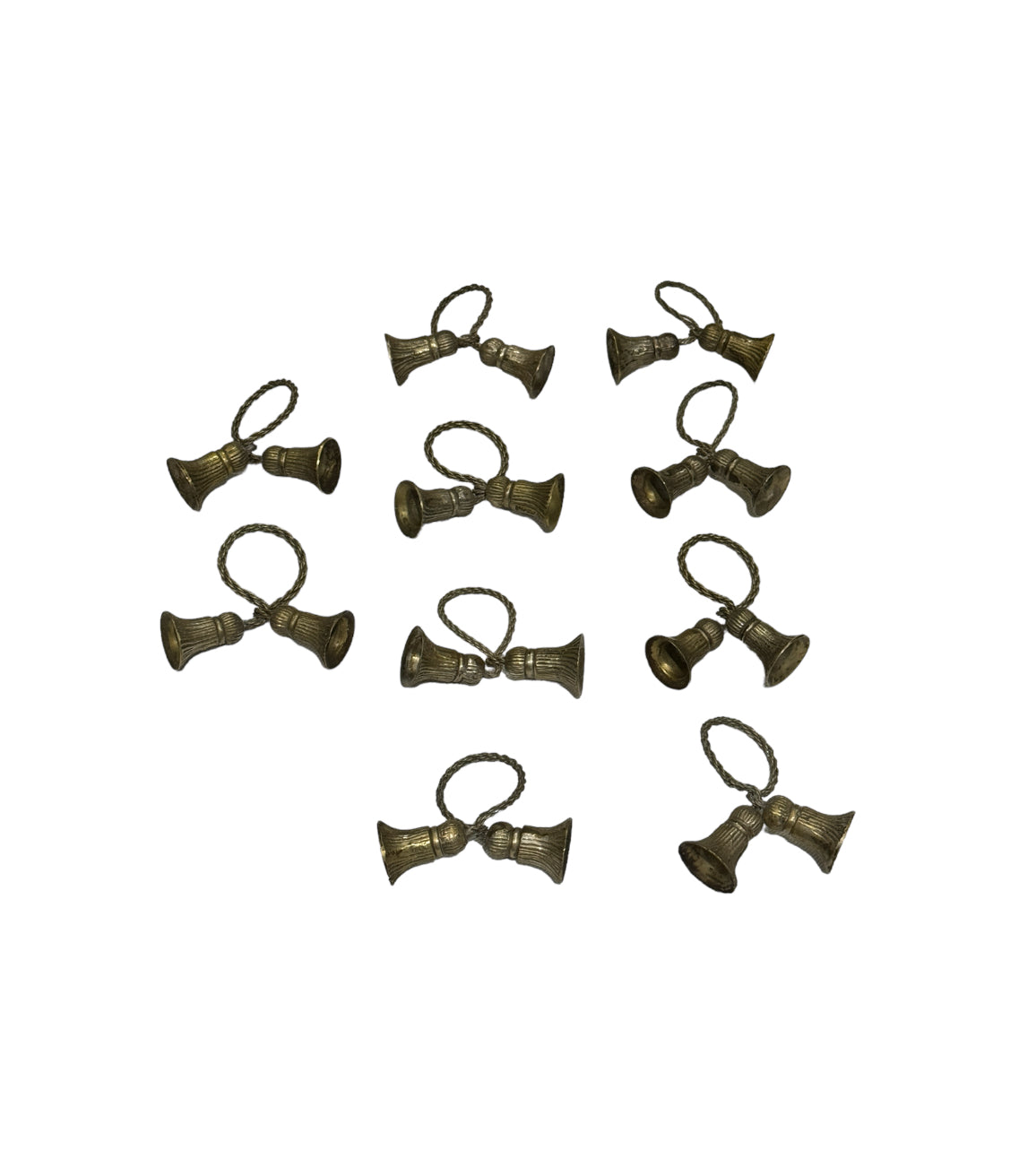 Vintage Pewter Tassel Napkin Rings - Set of 10