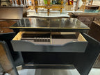 Drexel Et Cetera Collection Black Lacquer Chinoiserie Buffet Server with Flip Top