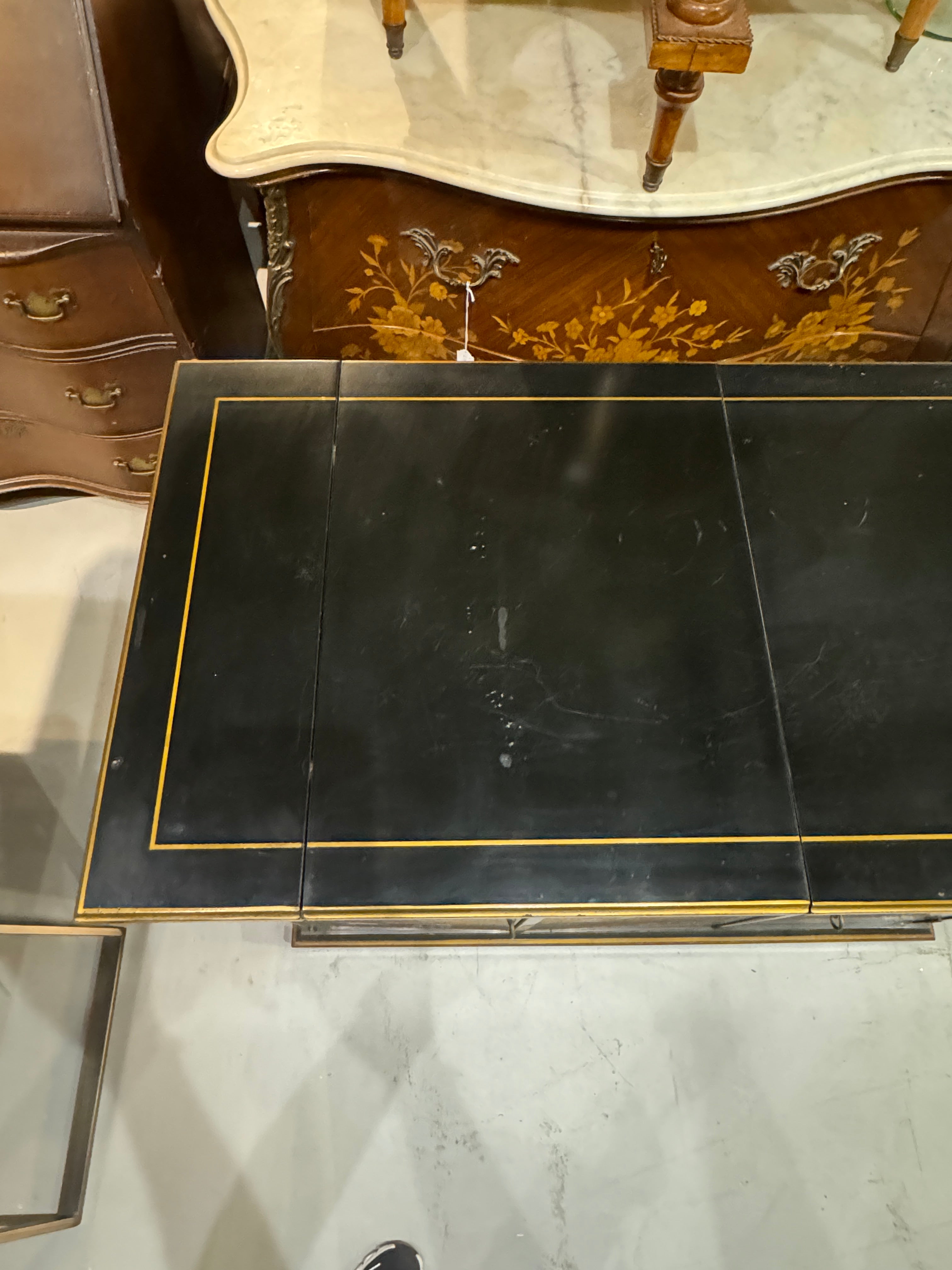 Drexel Et Cetera Collection Black Lacquer Chinoiserie Buffet Server with Flip Top