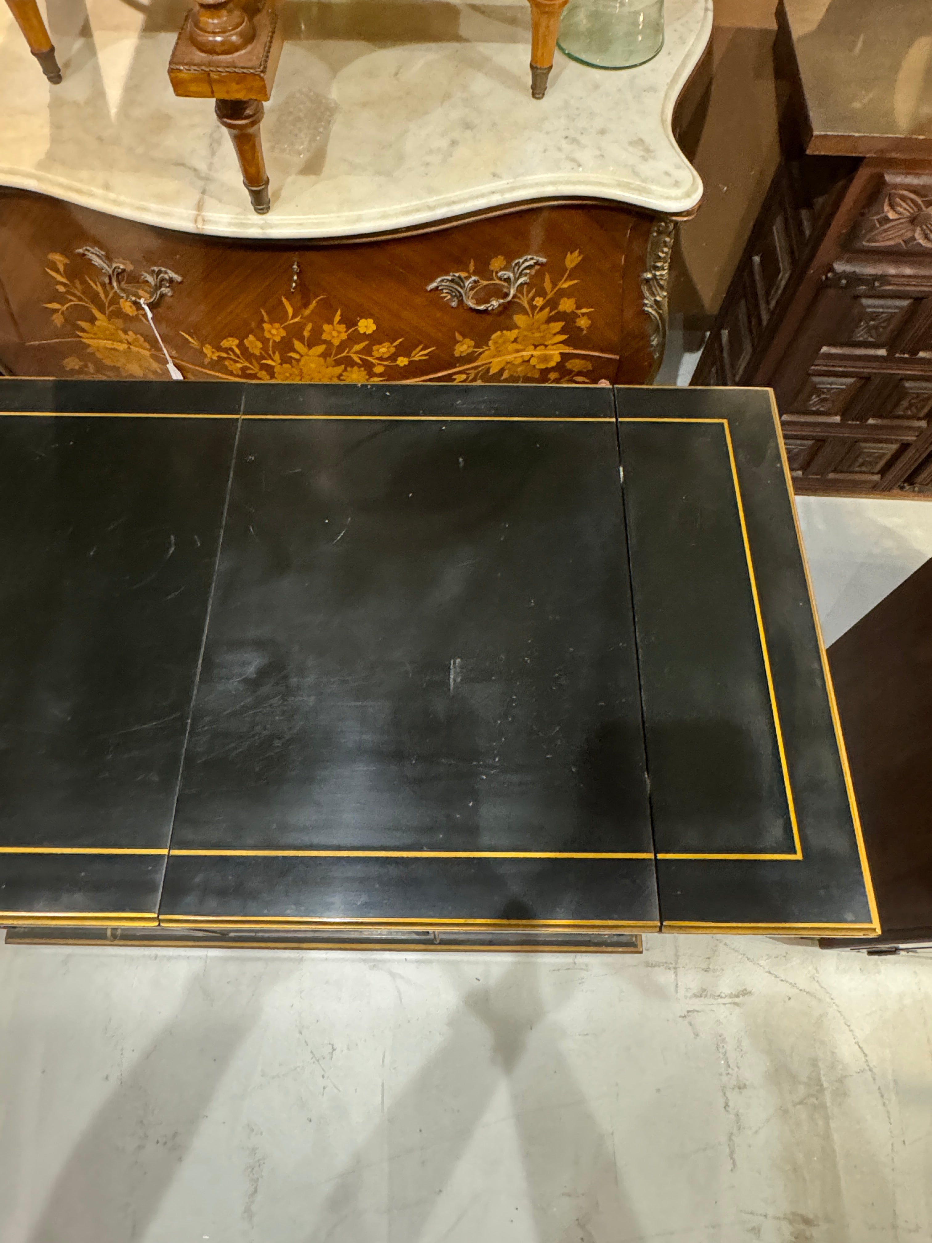 Drexel Et Cetera Collection Black Lacquer Chinoiserie Buffet Server with Flip Top