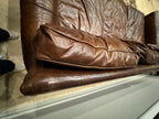 Restoration Hardware Lancaster Luxe Deep Three Seat Cushion Sofa in Cocoa Leather
