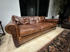 Restoration Hardware Lancaster Luxe Deep Three Seat Cushion Sofa in Cocoa Leather