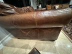 Restoration Hardware Lancaster Luxe Deep Three Seat Cushion Sofa in Cocoa Leather