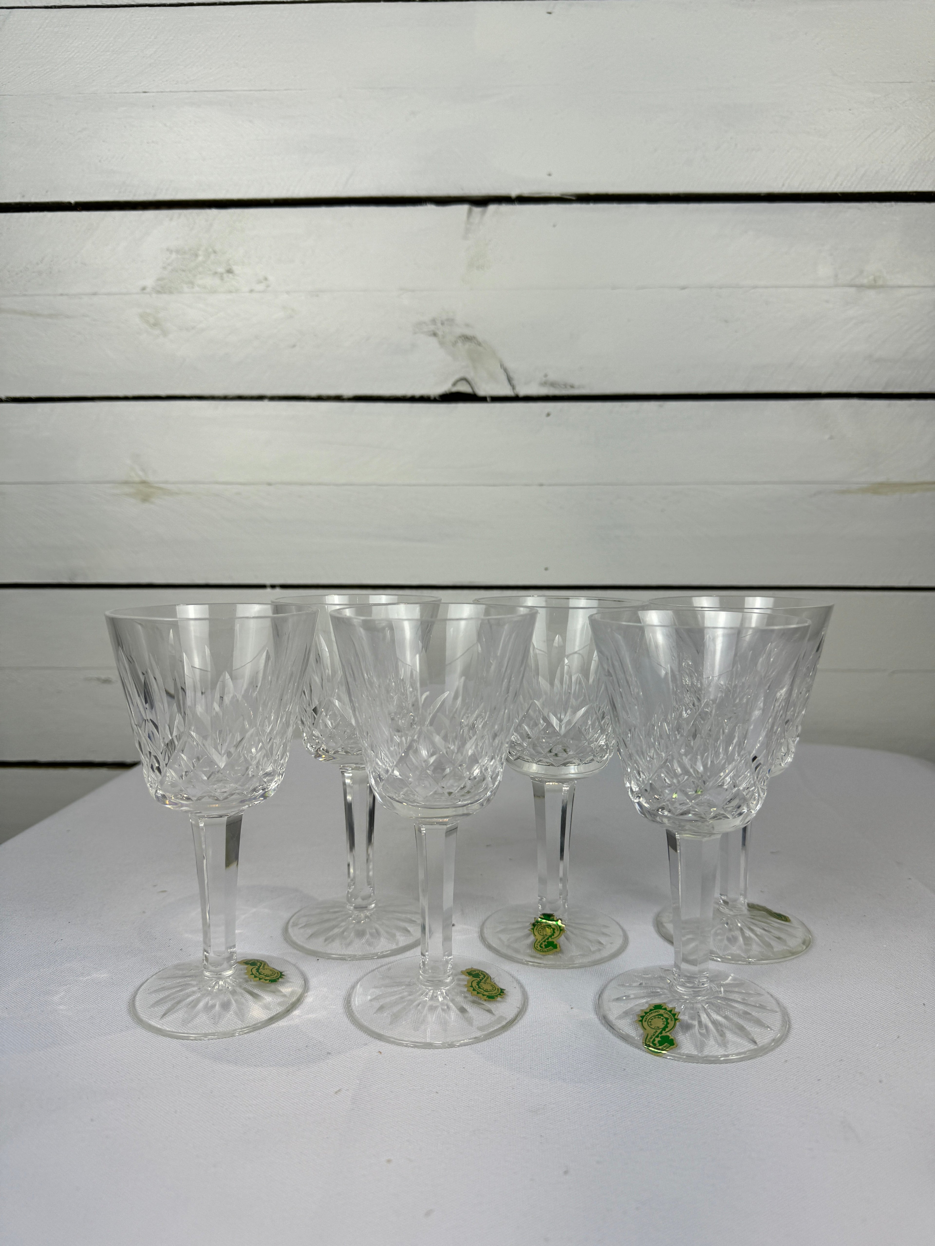Vintage Waterford Crystal Claret Collection Wine Glasses - Set of 6