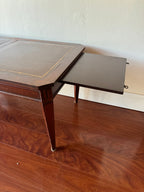Vintage Regency Style Leather Top Expandable Table