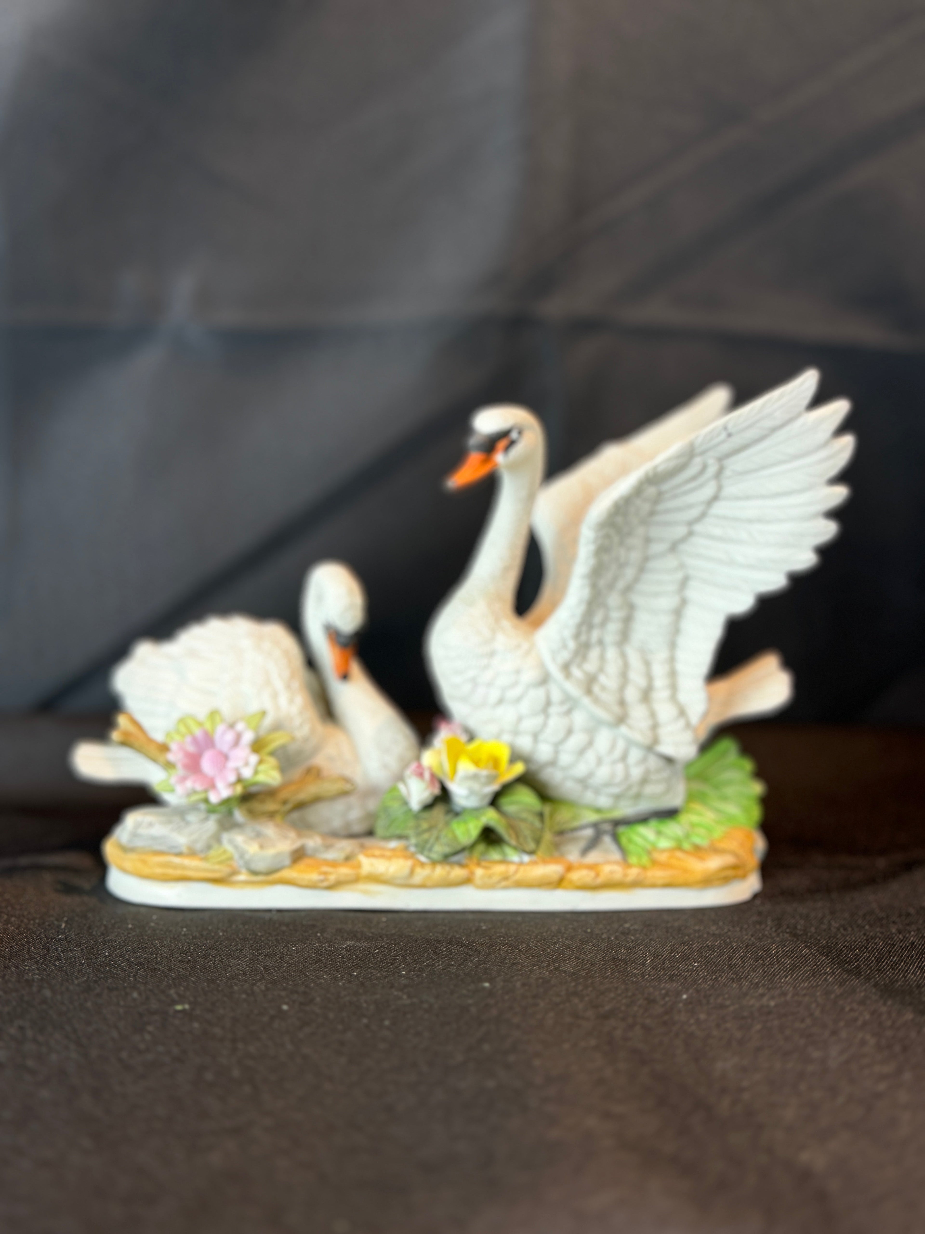 Vintage Capodimonte Nuova by Filli Savastano Double Doves with Flowers Figurine