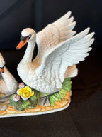 Vintage Capodimonte Nuova by Filli Savastano Double Doves with Flowers Figurine